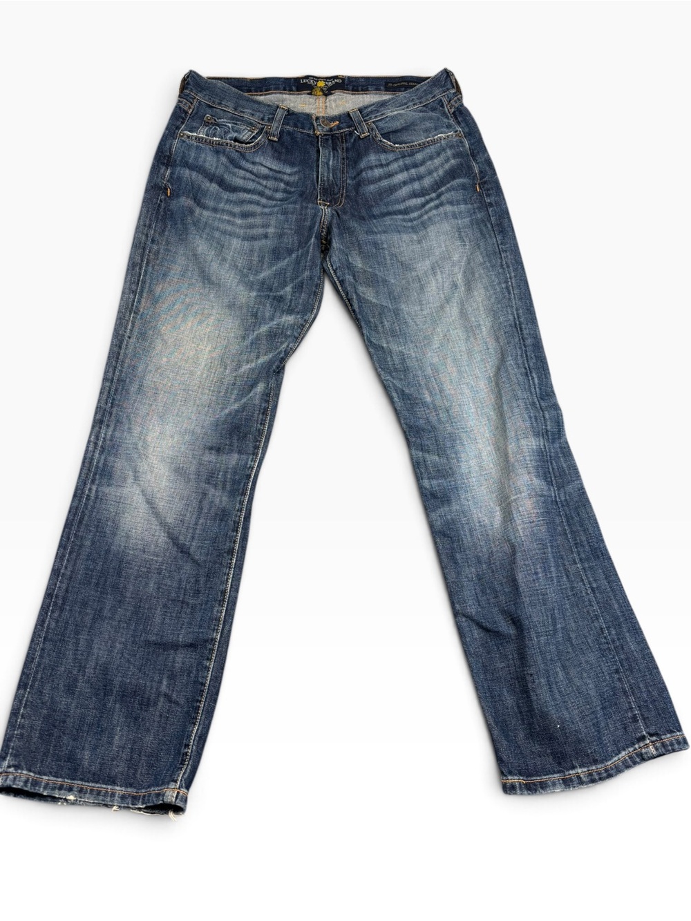 🔥 Lucky Brand 221 Original Straight Jeans Men's 32x30 Medium Wash Distressed
